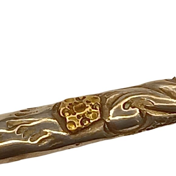 Vintage Bombilla Yerba Mate Straw 800 Silver Gold Gilt Accents Scroll Design 8" - Picture 14 of 14